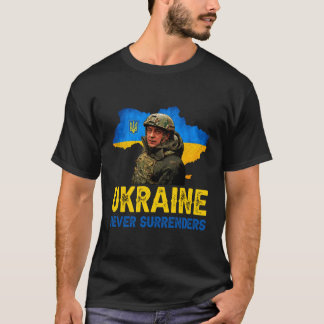 Volodymyr Zelenskyウクライナは決して支持を放棄しない Tシャツ