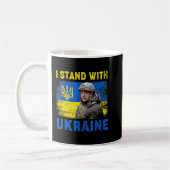 Volodymyr Zelensky I Stand With Ukraine Ukrainian コーヒーマグカップ (左)