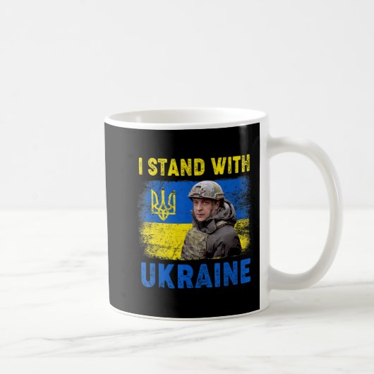 Volodymyr Zelensky I Stand With Ukraine Ukrainian コーヒーマグカップ (右)