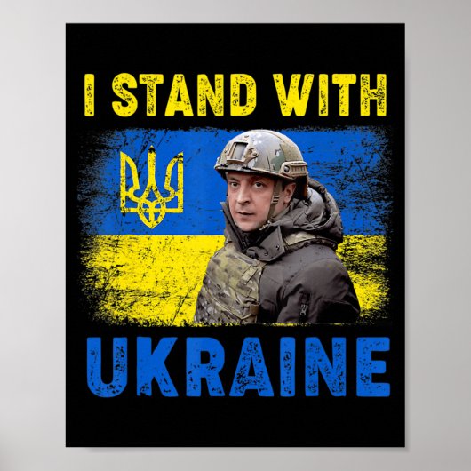 Volodymyr Zelensky I Stand With Ukraine Ukrainian  ポスター (正面)