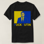 Volodymyr Zelensky Puck FutinサポートウクライナUkra Tシャツ (デザイン正面)