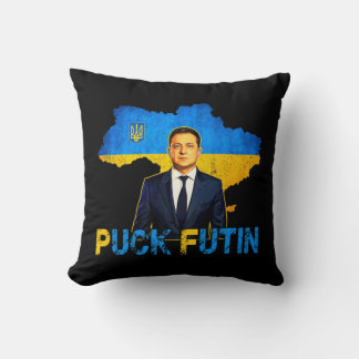 Volodymyr Zelensky Puck FutinミームI Stand With Uk クッション