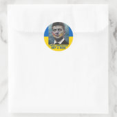 Volodymyr Zelenskyyステッカー ラウンドシール (バッグ)