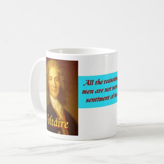 Voltaireの引用文3のマグ コーヒーマグカップ (正面左)
