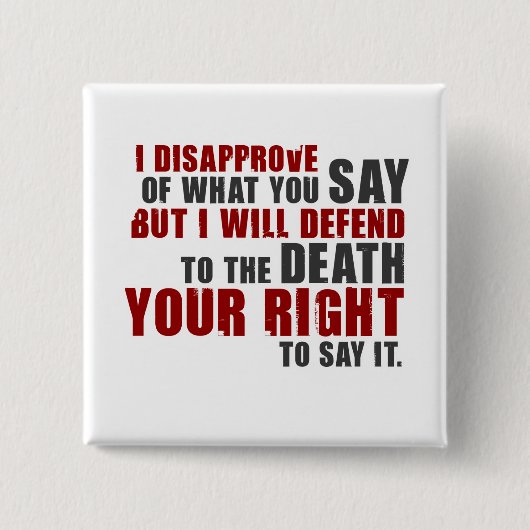 Voltaireの引用文(色) 缶バッジ (正面)