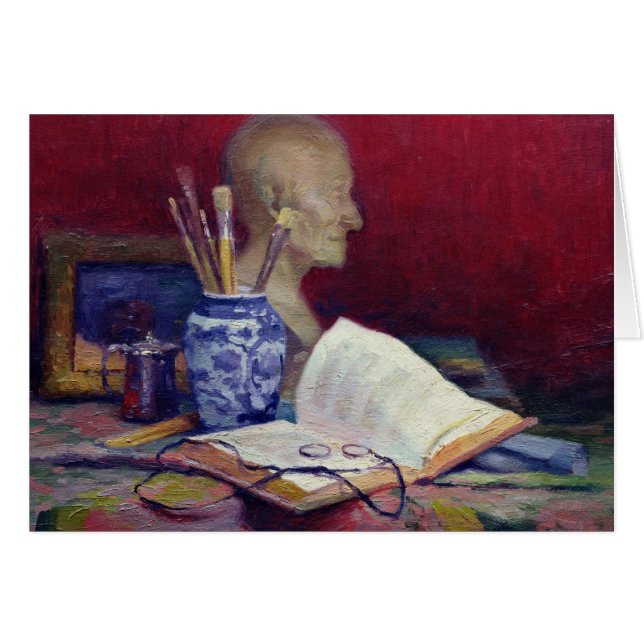 Voltaireの頭部が付いている静物画 (正面横)