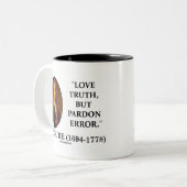 Voltaire愛真実しかし許しの間違いの引用文 ツートーンマグカップ (正面左)