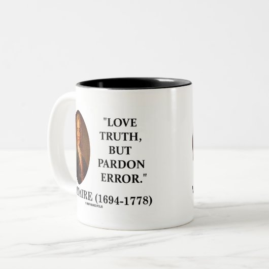 Voltaire愛真実しかし許しの間違いの引用文 ツートーンマグカップ (正面左)