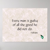 Voltaire Inspirational Quote ポスター (正面)