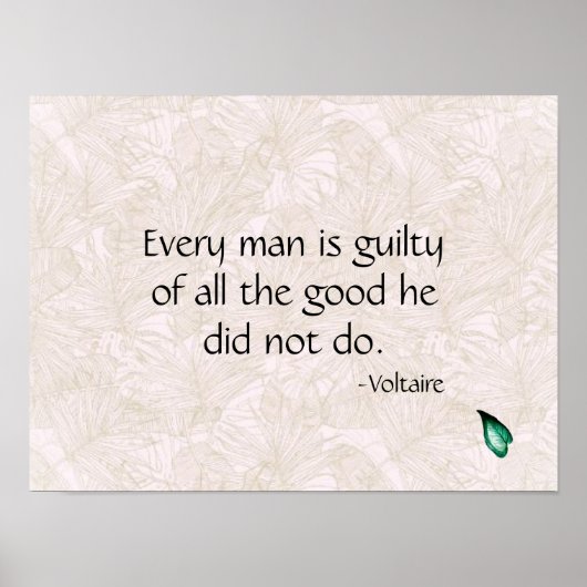 Voltaire Inspirational Quote ポスター (正面)
