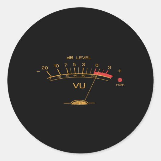 Volume Vu Meterオーディオエンジニアレコーディングスタジオ ラウンドシール (正面)