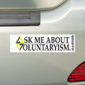VOLUNTARYISMについて私に尋ねて下さい バンパーステッカー (車上)