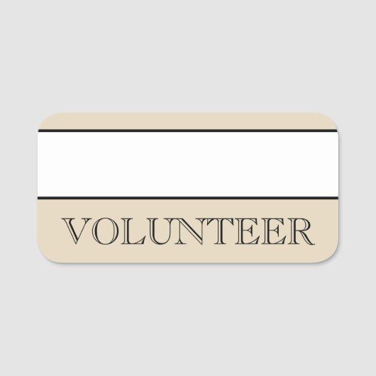 「VOLUNTEER」の名前タグ 名札 (正面)
