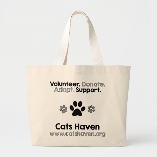 Volunteer.Adopt.Donate.Supportのトート ラージトートバッグ (正面)