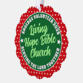 Volunteer Appreciation Paper Ornament - Christmas オーナメントカード (左)