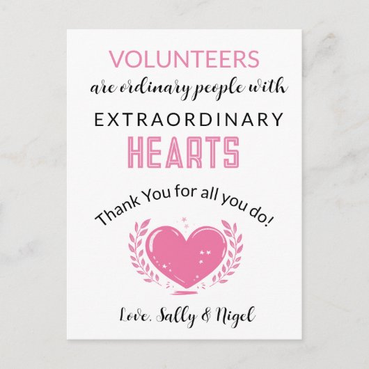 volunteer appreciation week postcard ポストカード (正面)