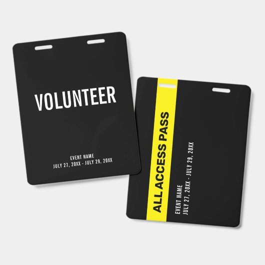 Volunteer Community Event ID Badge バッジ (正面＆裏面)