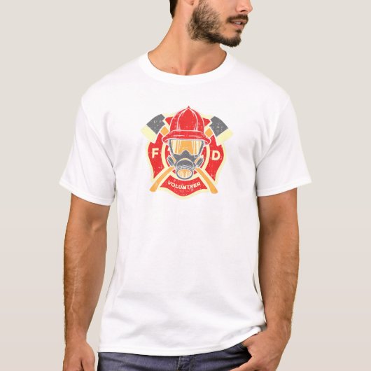 Volunteer Fire Department Fireman Firefighter Tシャツ (正面)