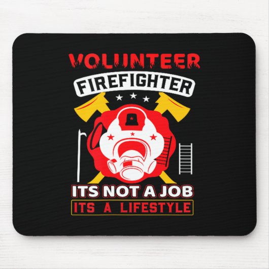 Volunteer Firefighter Fireman Gift Proud Firefight マウスパッド (正面)