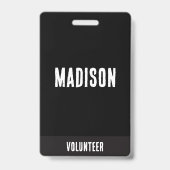 Volunteer Name All Access Pass Event gray& black バッジ (正面)