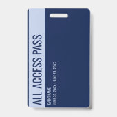 Volunteer Name All Access Pass Event navy blue バッジ (裏面)