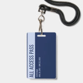Volunteer Name All Access Pass Event navy blue バッジ (裏面（ネックストラップ付）)