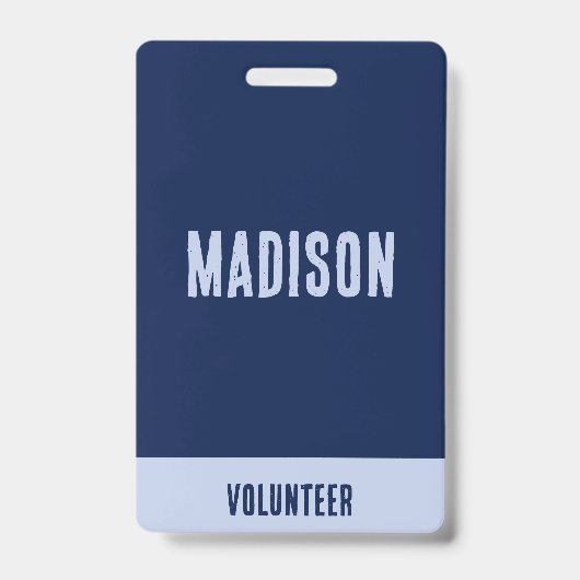 Volunteer Name All Access Pass Event navy blue バッジ (正面)