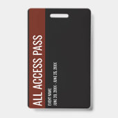 Volunteer Name All Access Pass Event red & black バッジ (裏面)