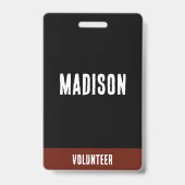 Volunteer Name All Access Pass Event red & black バッジ (正面)
