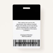 Volunteer Photo ID Badges with Clip or Lanyard バッジ (裏面)