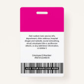 Volunteer Photo ID Badges with Clip or Lanyard バッジ (裏面)