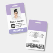 Volunteer Photo ID Badges with Clip or Lanyard バッジ (正面＆裏面)