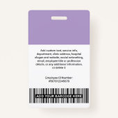 Volunteer Photo ID Badges with Clip or Lanyard バッジ (裏面)