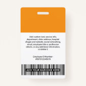 Volunteer Photo ID Badges with Clip or Lanyard バッジ (裏面)