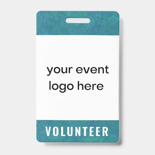 Volunteer Staff Event Badge Teal バッジ (正面)