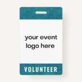 Volunteer Staff Event Badge Teal バッジ (正面)