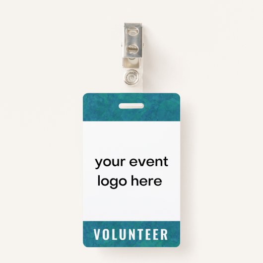 Volunteer Staff Event Badge Teal バッジ (正面クリップ)