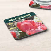 VOLUNTEERS 世界を救え! コースター ピンクチューリップ (左側)