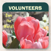 VOLUNTEERS 世界を救え! コースター ピンクチューリップ (正面)