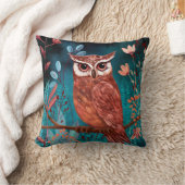 Vom Künstler handillustrierte Eule – Boho Natur クッション (ブランケット)