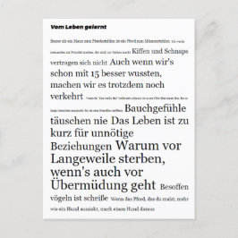 Vom Leben Gelerntの動機 ポストカード
