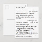 Vom Leben Gelerntの動機 ポストカード (正面/裏面)
