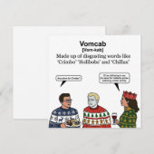 Vomcab Definition Card: クリスマスの恥ずかしいスラング シーズンカード (正面/裏面)