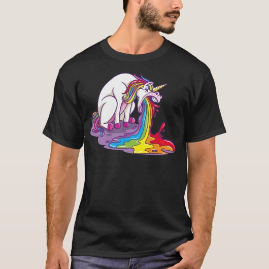 VOMITING UNICORN Puking Unicorns b day gift Tシャツ (正面)