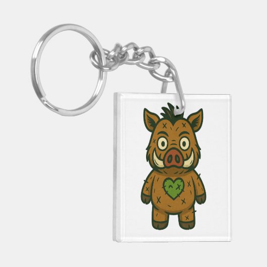 Voodoo Boar – Patchy Warrior Piglet キーホルダー (正面左)