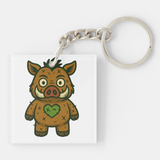 Voodoo Boar – Patchy Warrior Piglet キーホルダー (裏面)