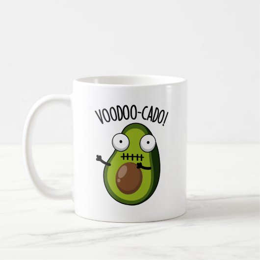 Voodoo-cado 面白いアボカドのダジャレ コーヒーマグカップ (左)