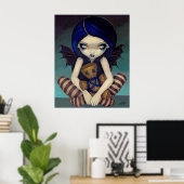 Voodoo in Blue gothic fairy Art Print ポスター (ホームオフィス)