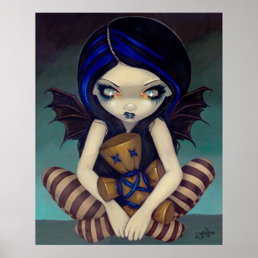 Voodoo in Blue gothic fairy Art Print ポスター (正面)