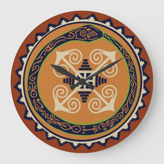 VooDouウォールクロック – カオスと大蛇岩 ラージ壁時計 (正面)